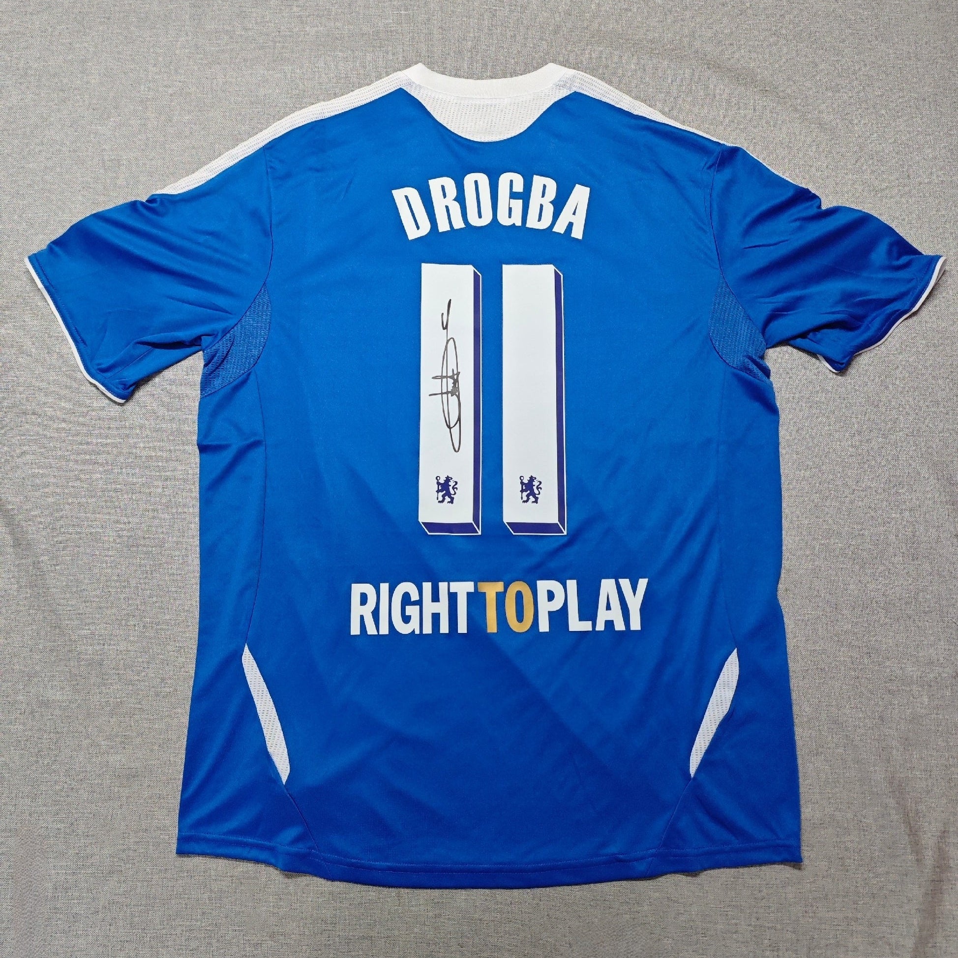 DIDIER DROGBA | CHELSEA 11/12 HOME DISPLAY JERSEY | PRINTED SIGNATURE