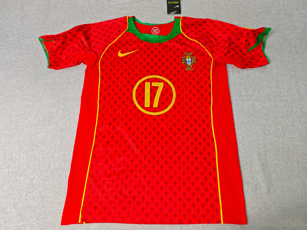 CRISTIANO RONALDO | PORTUGAL 2004 RETRO HOME DISPLAY JERSEY | PRINTED SIGNATURE