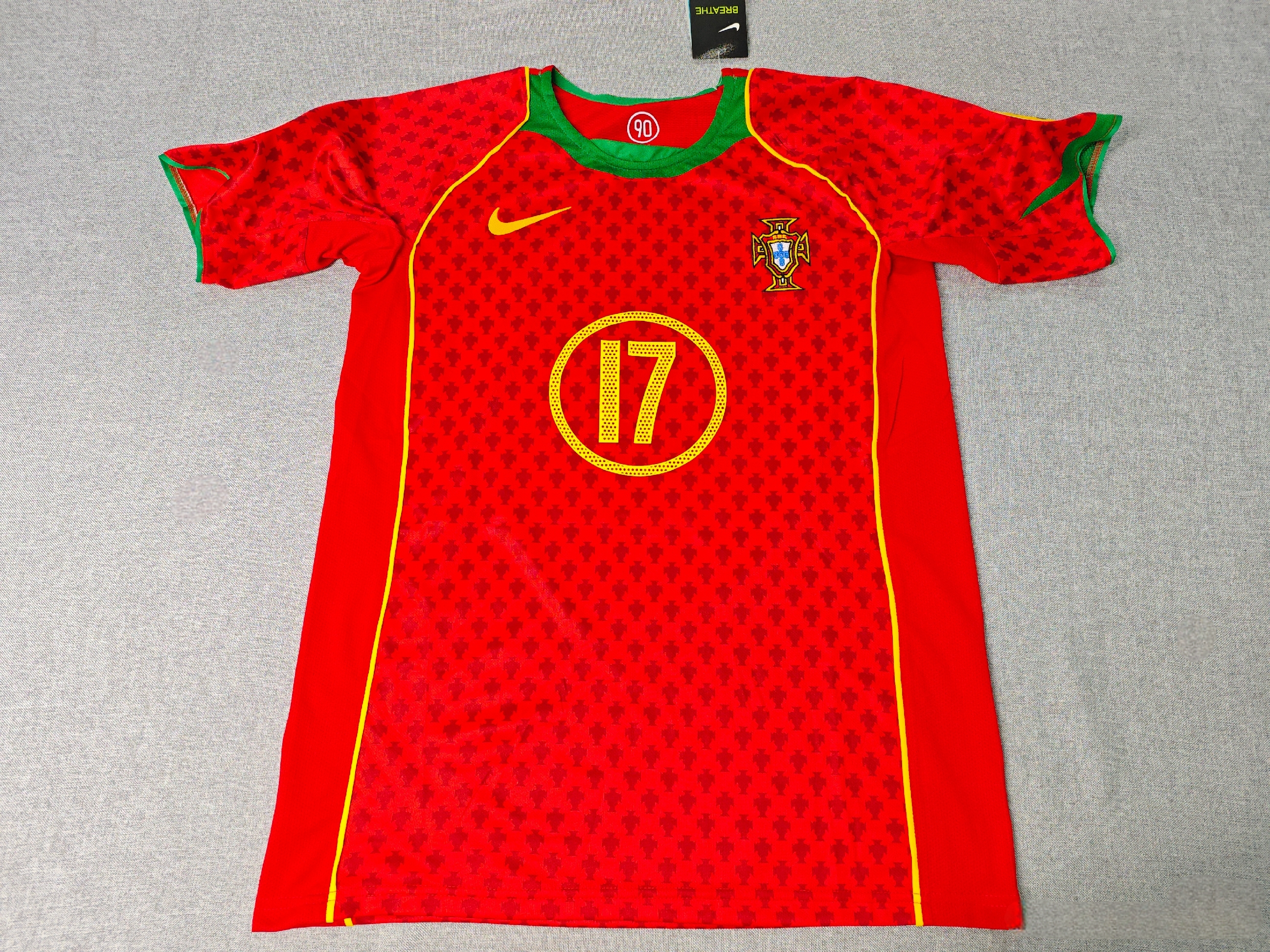 CRISTIANO RONALDO | PORTUGAL 2004 RETRO HOME DISPLAY JERSEY | PRINTED SIGNATURE