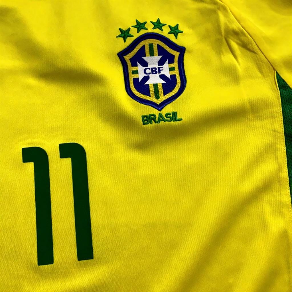 Ronaldinho SIGNED - Brazil World Cup 2002 Home Jersey/Shirt - PRINTED AUTOGRAPH