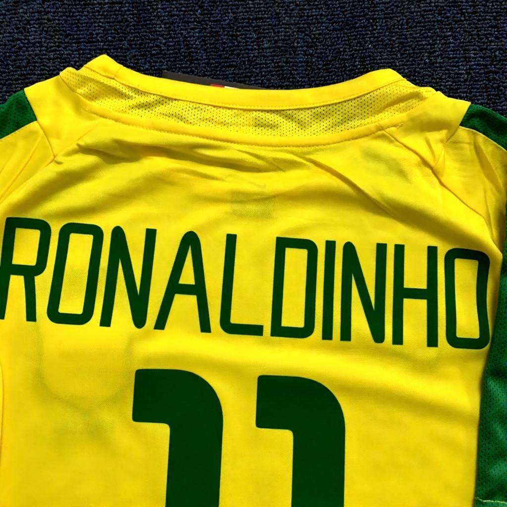 Ronaldinho SIGNED - Brazil World Cup 2002 Home Jersey/Shirt - PRINTED AUTOGRAPH