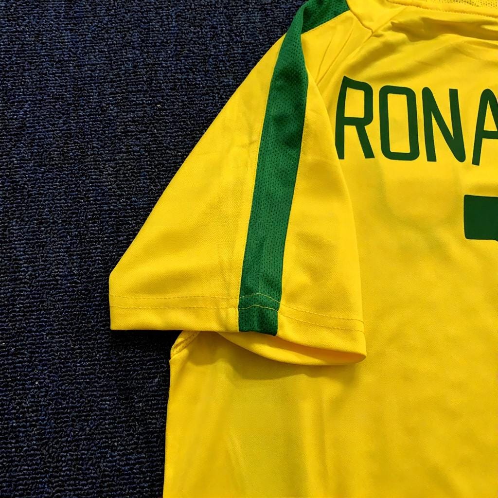 Ronaldinho SIGNED - Brazil World Cup 2002 Home Jersey/Shirt - PRINTED AUTOGRAPH