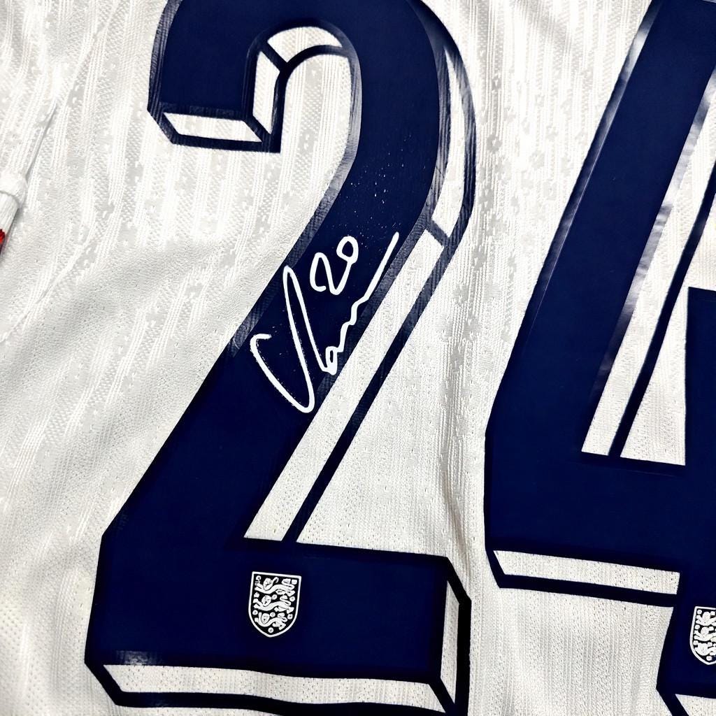 Cole Palmer SIGNED - England Euro 2024 Home Jersey/Shirt - PRINTED AUTOGRAPH