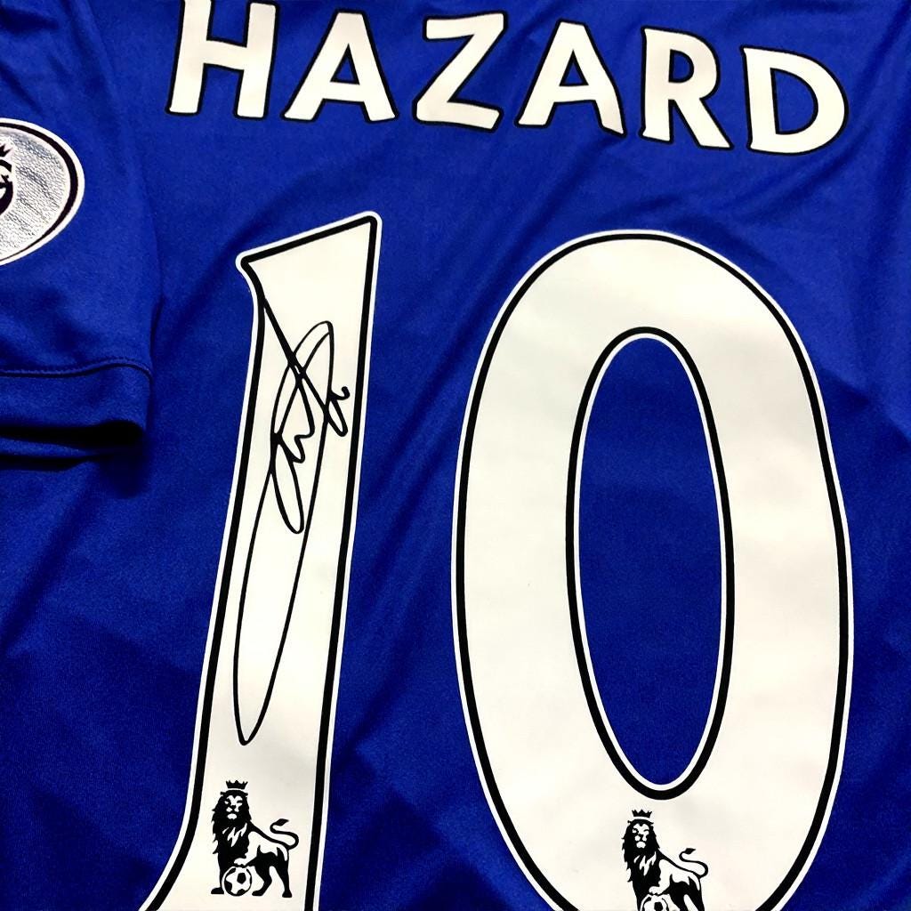 Eden Hazard SIGNED - Chelsea 16/17 Home Jersey/Shirt - PRINTED AUTOGRAPH