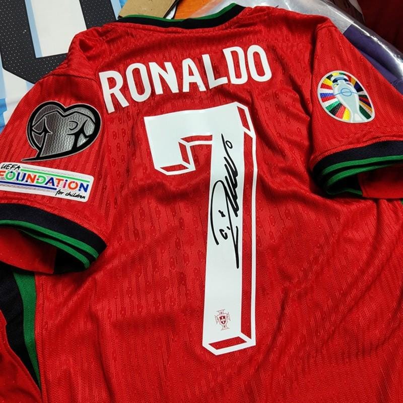 C. Ronaldo Signed - Portugal Euro 2024 Home Jersey/Shirt - Printed Autograph