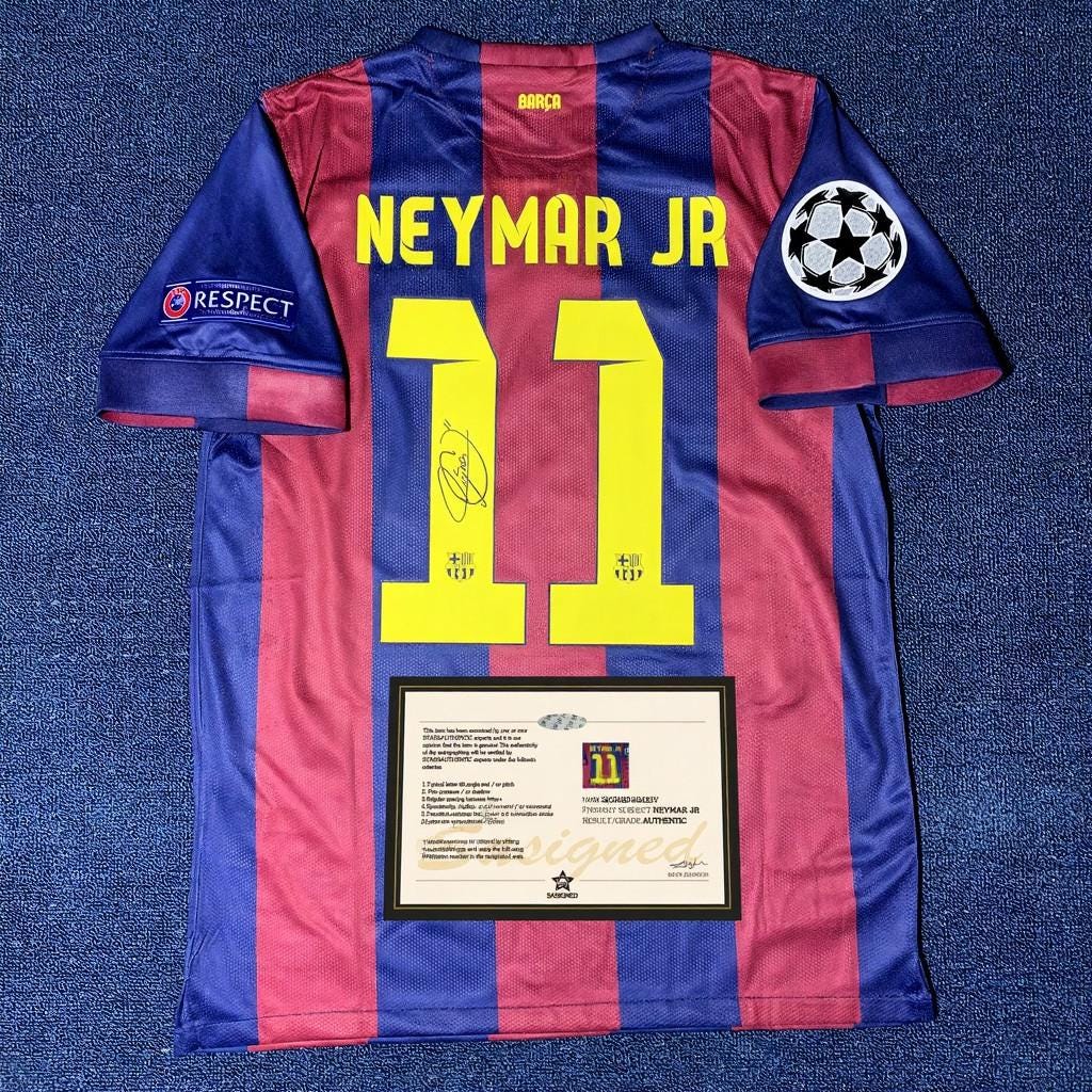 Neymar Jr SIGNED - Barcelona 14/15 Home Jersey/Shirt - PRINTED AUTOGRAPH