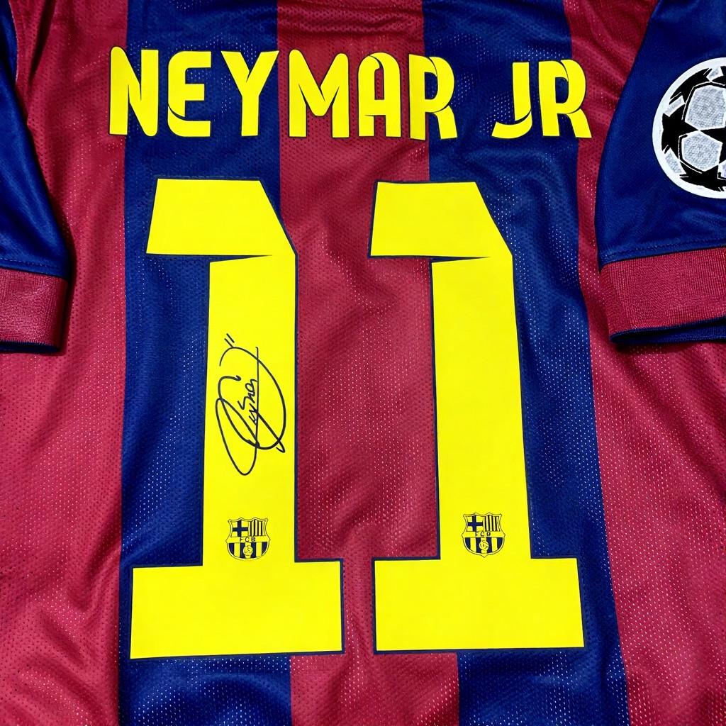 Neymar Jr SIGNED - Barcelona 14/15 Home Jersey/Shirt - PRINTED AUTOGRAPH