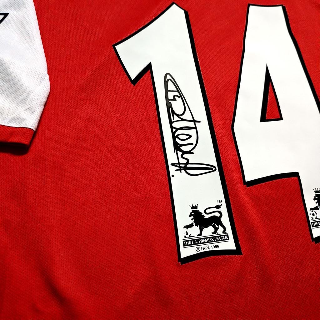 Thierry Henry SIGNED - Arsenal 02/03 Home Jersey/Shirt - PRINTED AUTOGRAPH
