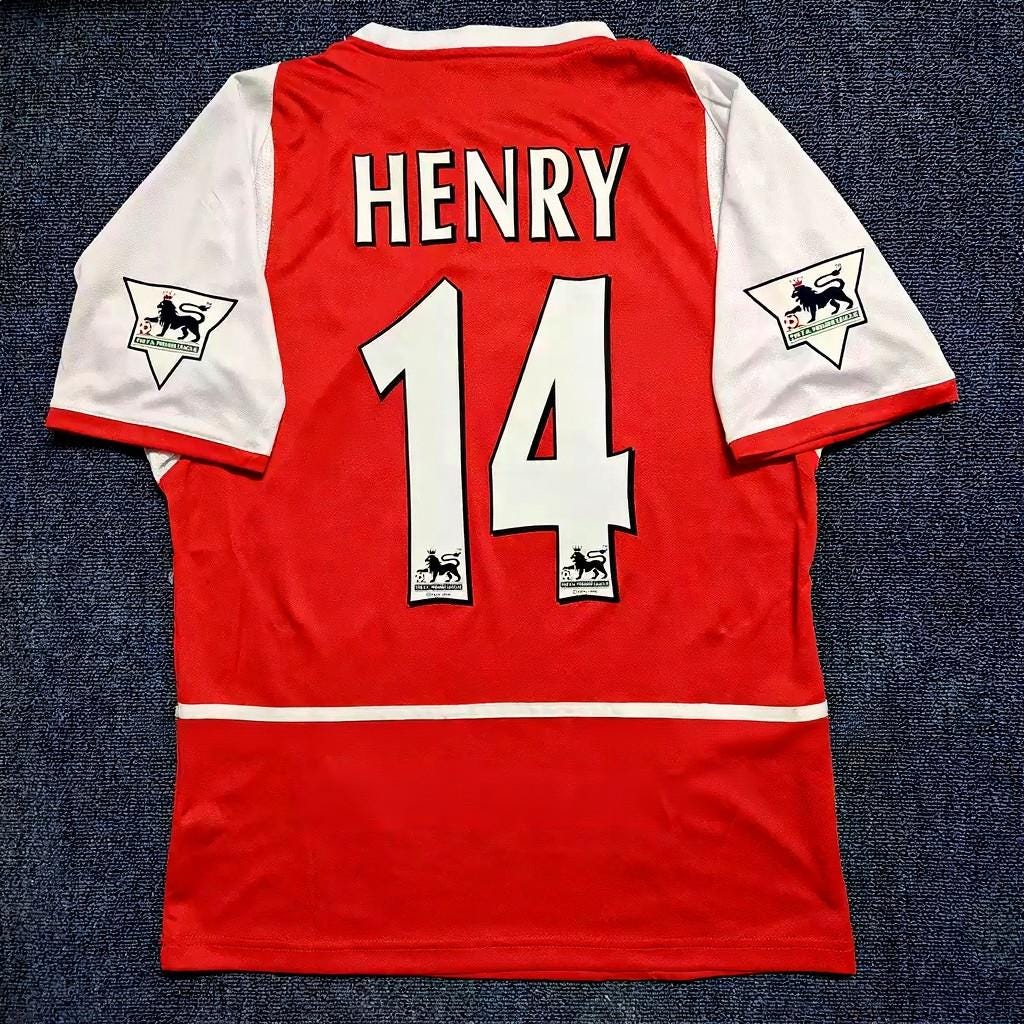 Thierry Henry SIGNED - Arsenal 02/03 Home Jersey/Shirt - PRINTED AUTOGRAPH