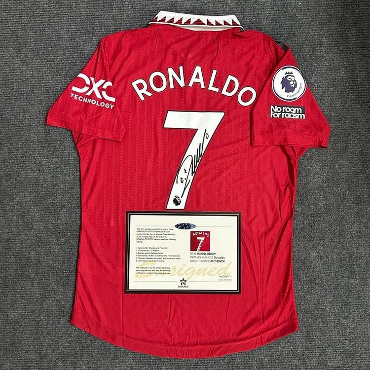 C. Ronaldo Signed - Manchester Un. 22/23 Home Jersey/Shirt - Printed Autograph