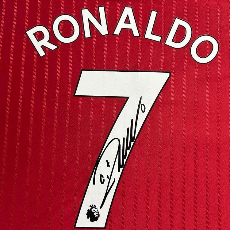 C. Ronaldo Signed - Manchester Un. 22/23 Home Jersey/Shirt - Printed Autograph