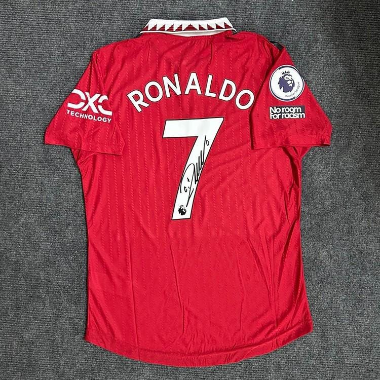 C. Ronaldo Signed - Manchester Un. 22/23 Home Jersey/Shirt - Printed Autograph