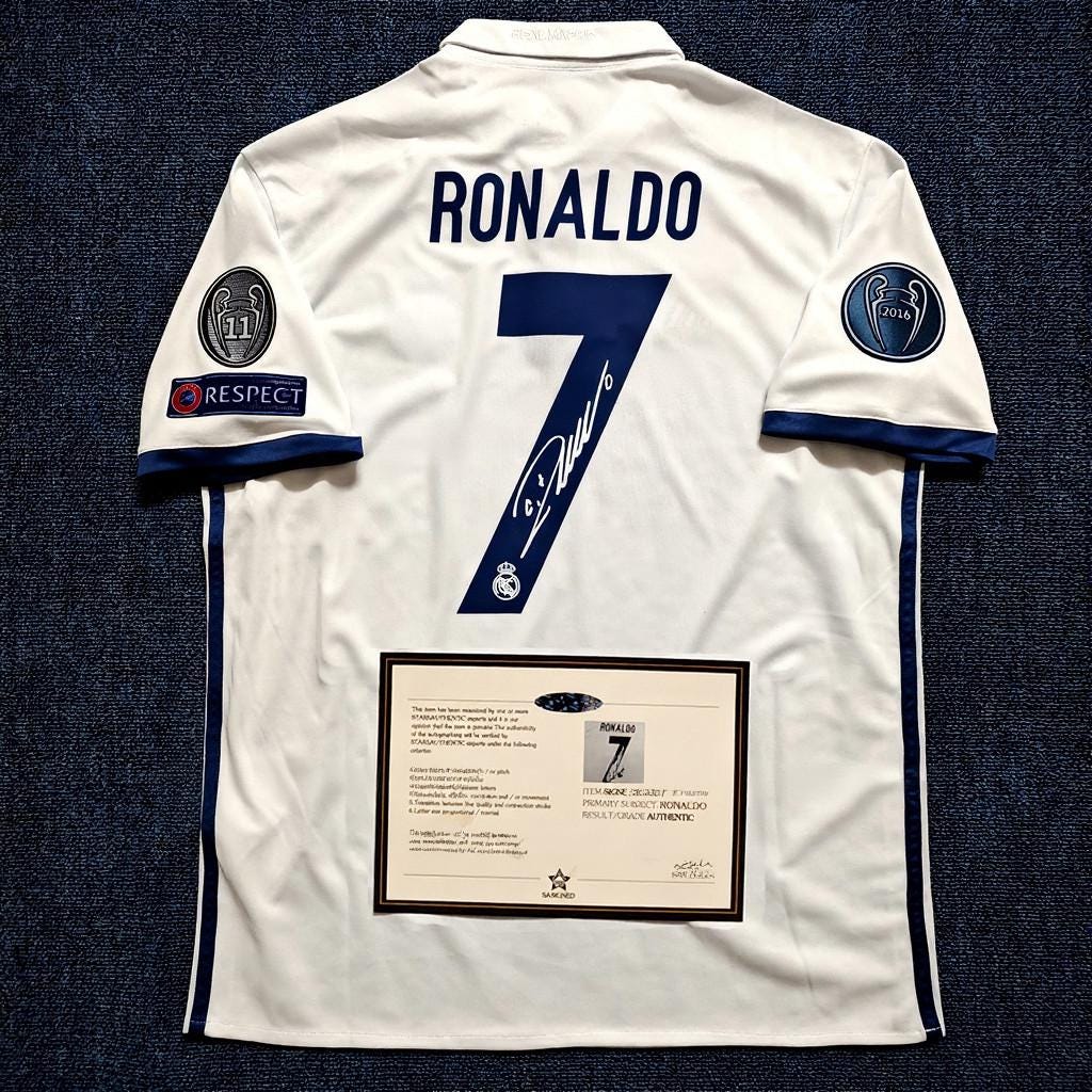 C. Ronaldo Signed - Real Madrid 16/17 Home Jersey/Shirt - Printed Autograph