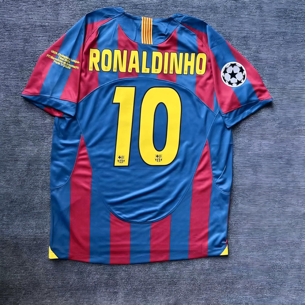 Ronaldinho SIGNED - Barcelona 05/06 Retro Home Jersey/Shirt - PRINTED AUTOGRAPH