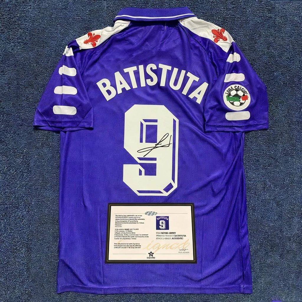 G. Batistuta Signed - Fiorentina 98/99 Home Jersey/Shirt - Printed Autograph