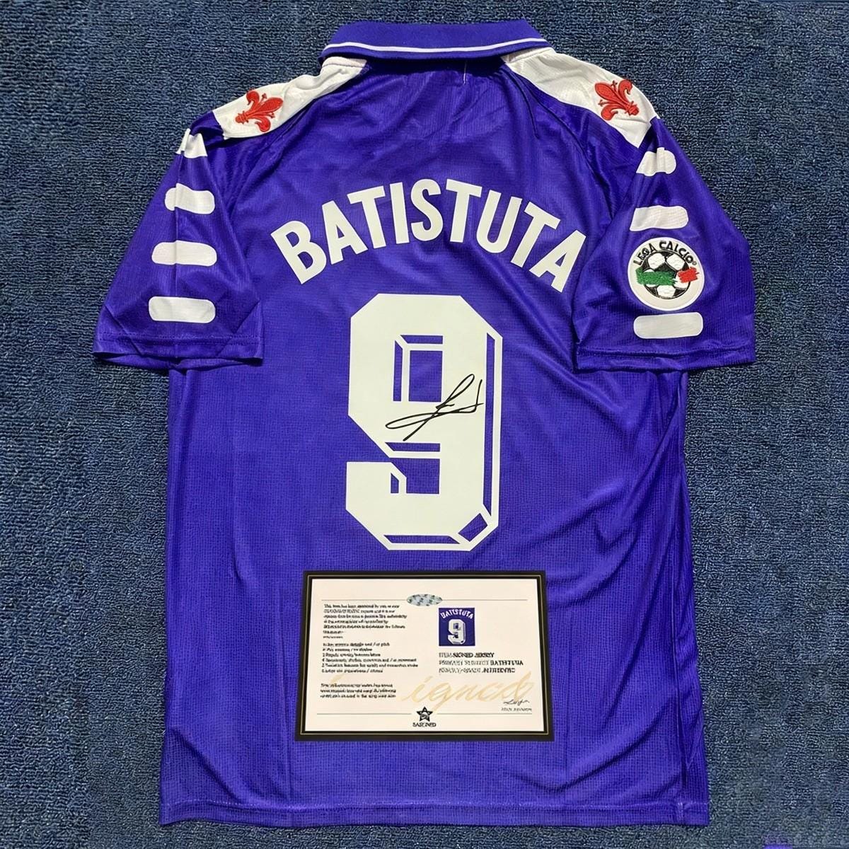 G. Batistuta Signed - Fiorentina 98/99 Home Jersey/Shirt - Printed Autograph