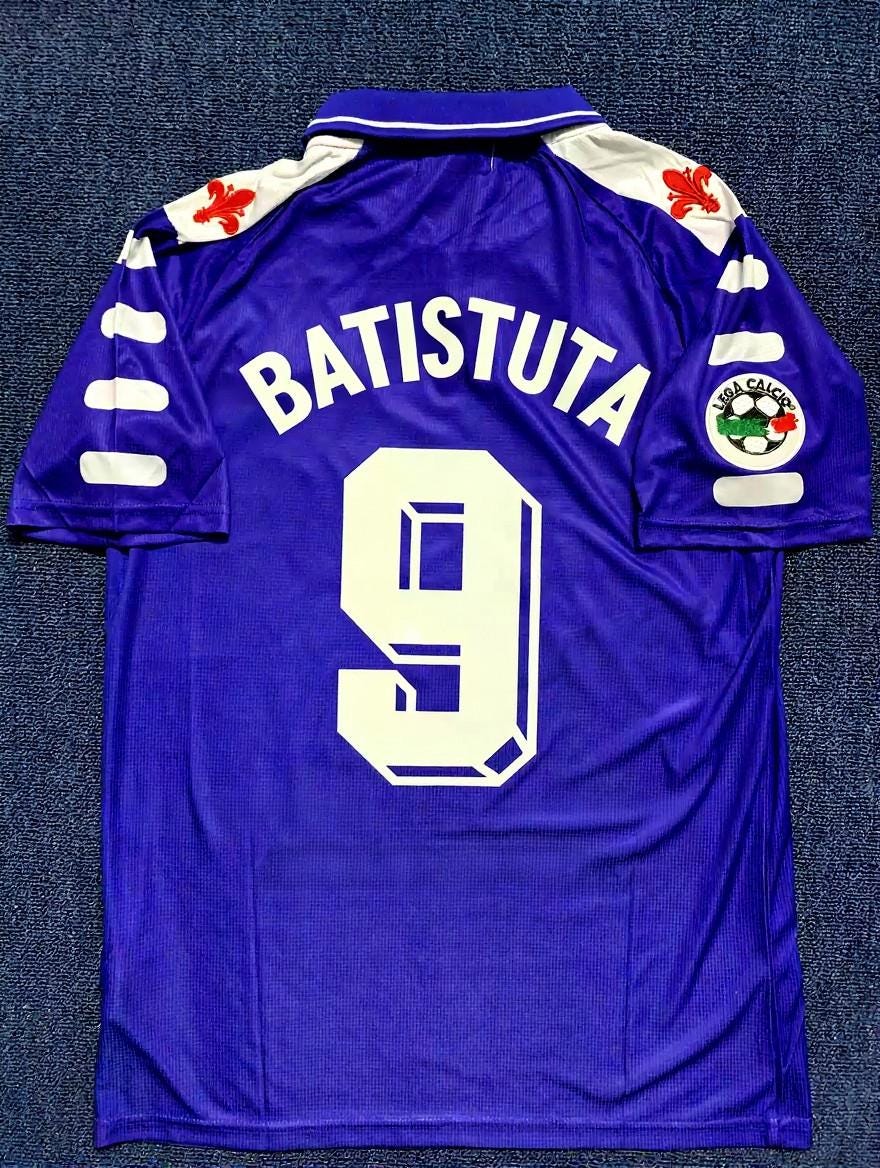 G. Batistuta Signed - Fiorentina 98/99 Home Jersey/Shirt - Printed Autograph