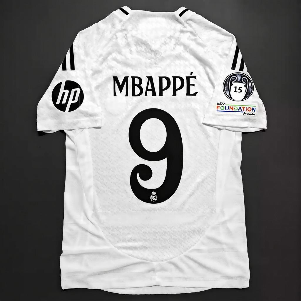 Kylian Mbappé SIGNED - Real Madrid 24/25 Home Jersey/Shirt - PRINTED AUTOGRAPH