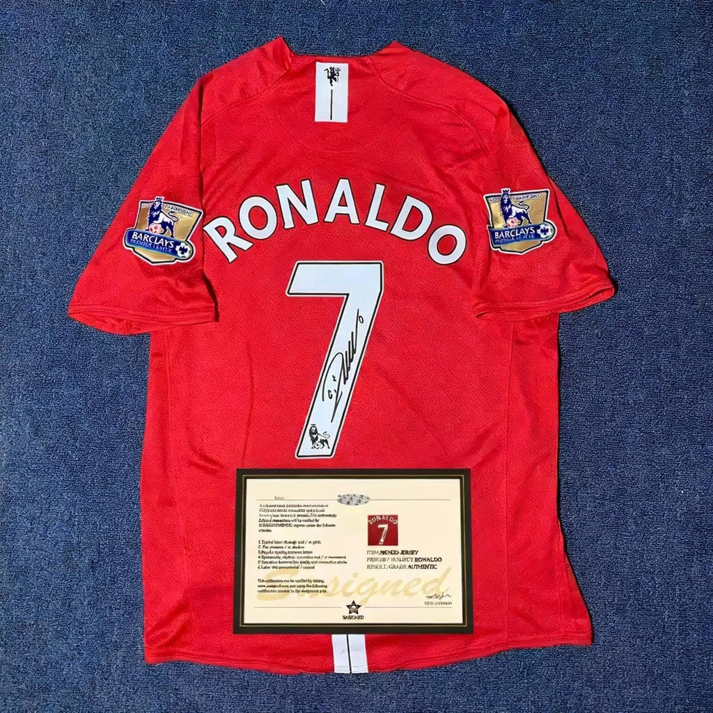 C. Ronaldo Signed - Manchester Un. 07/08 Home Jersey/Shirt - Printed Autograph