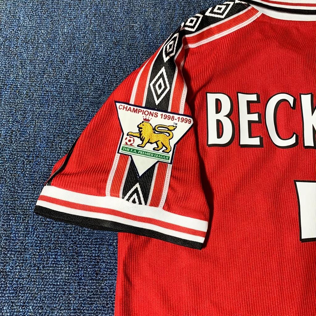 D. Beckham Signed - Manchester Un. 98/99 Home Jersey/Shirt - Printed Autograph