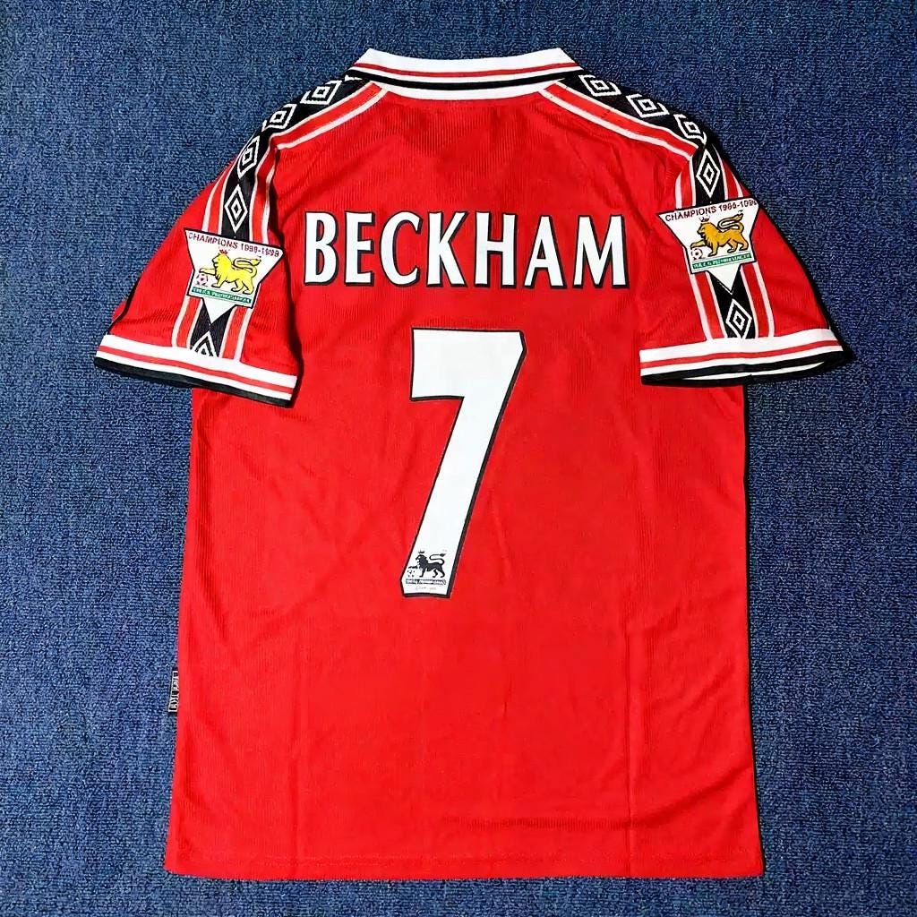 D. Beckham Signed - Manchester Un. 98/99 Home Jersey/Shirt - Printed Autograph