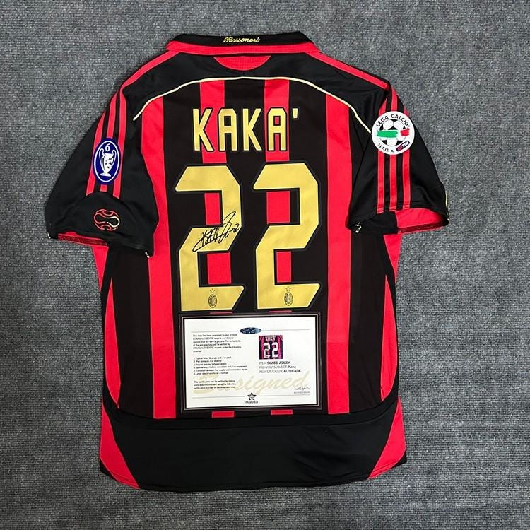 Kaká Signed - Ac Milan 05/06 Retro Home Jersey/Shirt - Printed Autograph