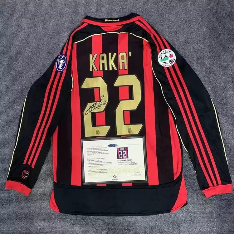 Kaká Signed - Ac Milan 05/06 Retro Home Jersey/Shirt - Printed Autograph