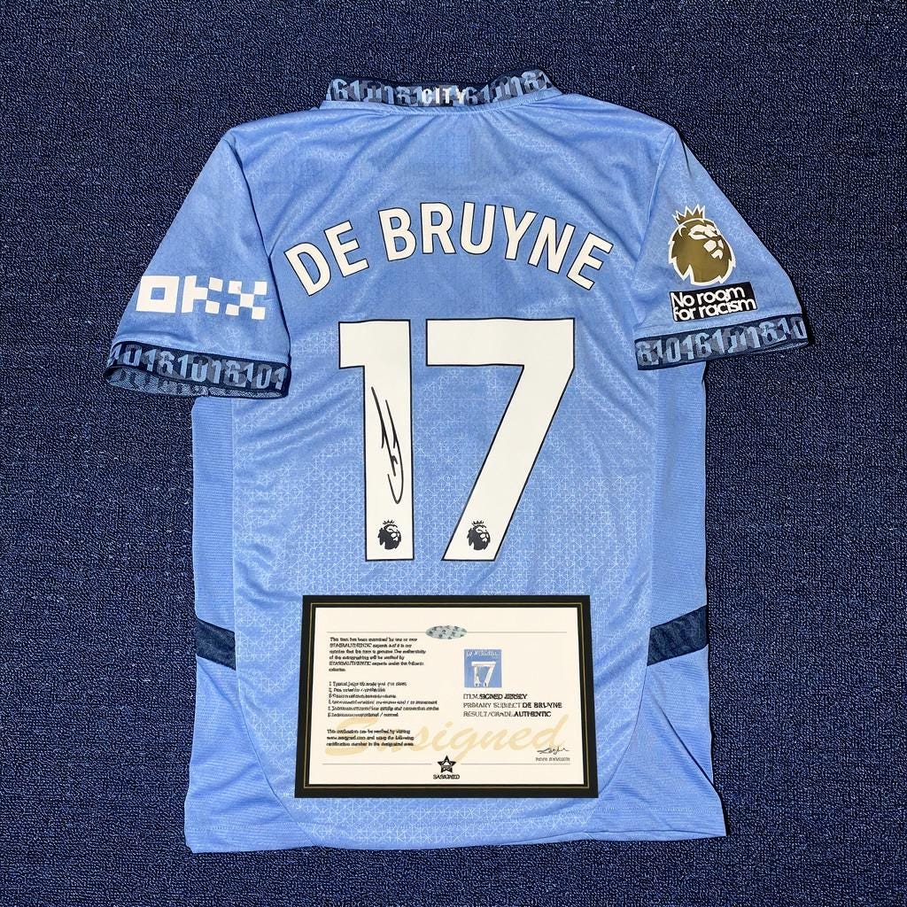 De Bruyne SIGNED - Manchester City 24/25 Home Jersey/Shirt - PRINTED AUTOGRAPH