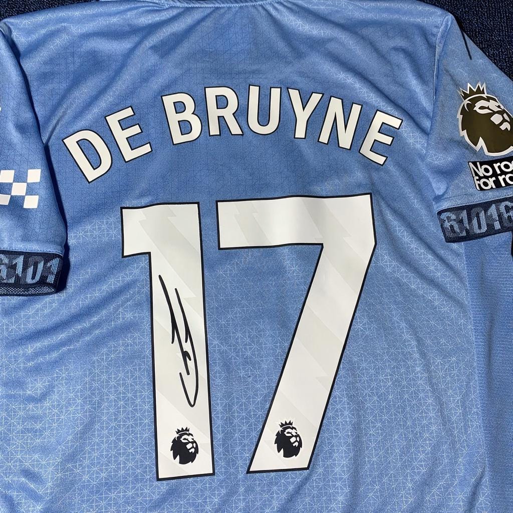 De Bruyne SIGNED - Manchester City 24/25 Home Jersey/Shirt - PRINTED AUTOGRAPH