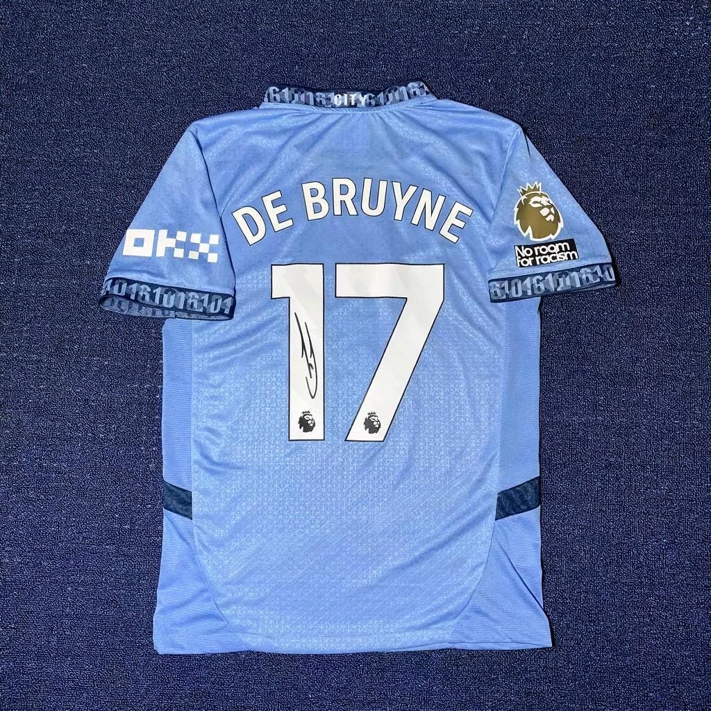 De Bruyne SIGNED - Manchester City 24/25 Home Jersey/Shirt - PRINTED AUTOGRAPH