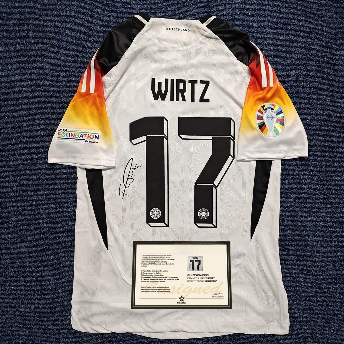 Florian Wirtz SIGNED - Germany Euro 2024 Home Jersey/Shirt - PRINTED AUTOGRAPH