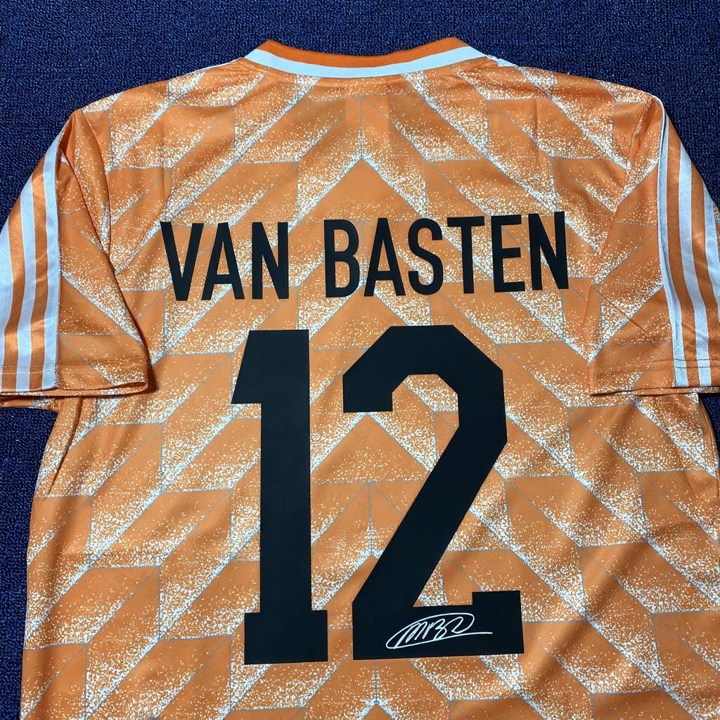 Marco Van Basten SIGNED - Netherlands 1988 Home Jersey/Shirt - PRINTED AUTOGRAPH