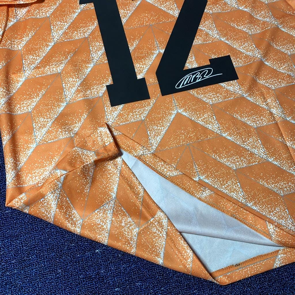 Marco Van Basten SIGNED - Netherlands 1988 Home Jersey/Shirt - PRINTED AUTOGRAPH