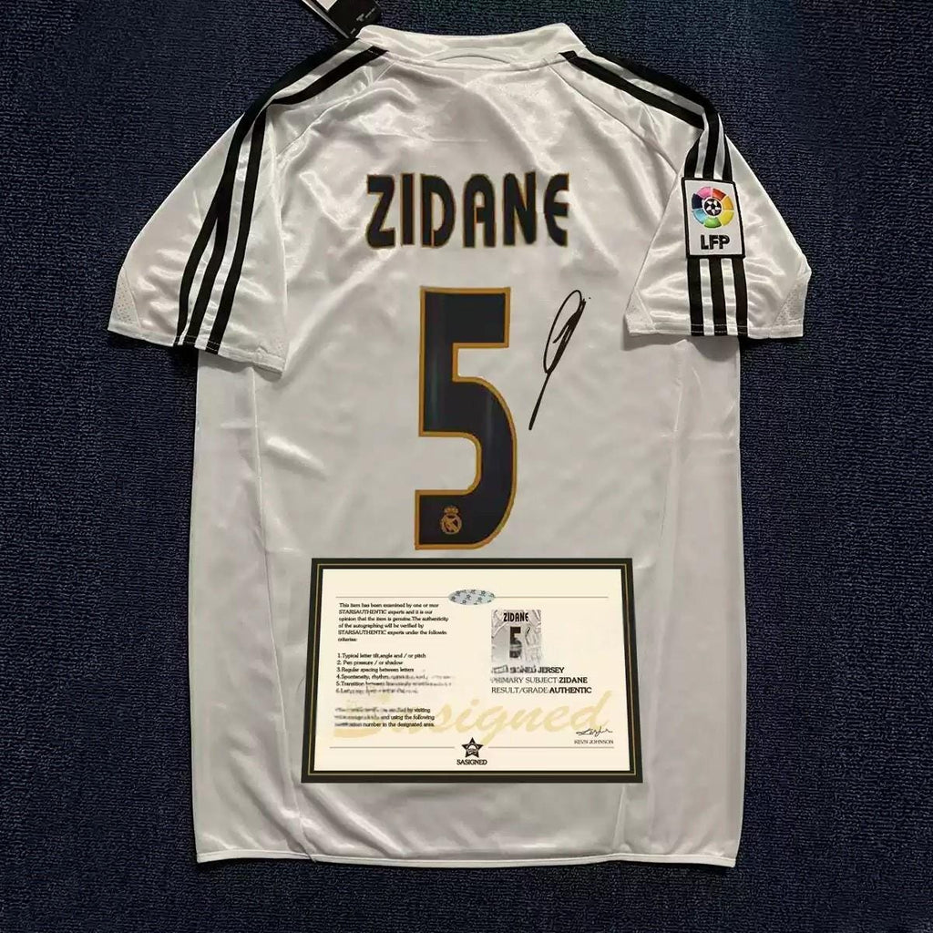 Z. Zidane Signed - Real Madrid 04/05 Retro Home Jersey/Shirt - Printed Autograph