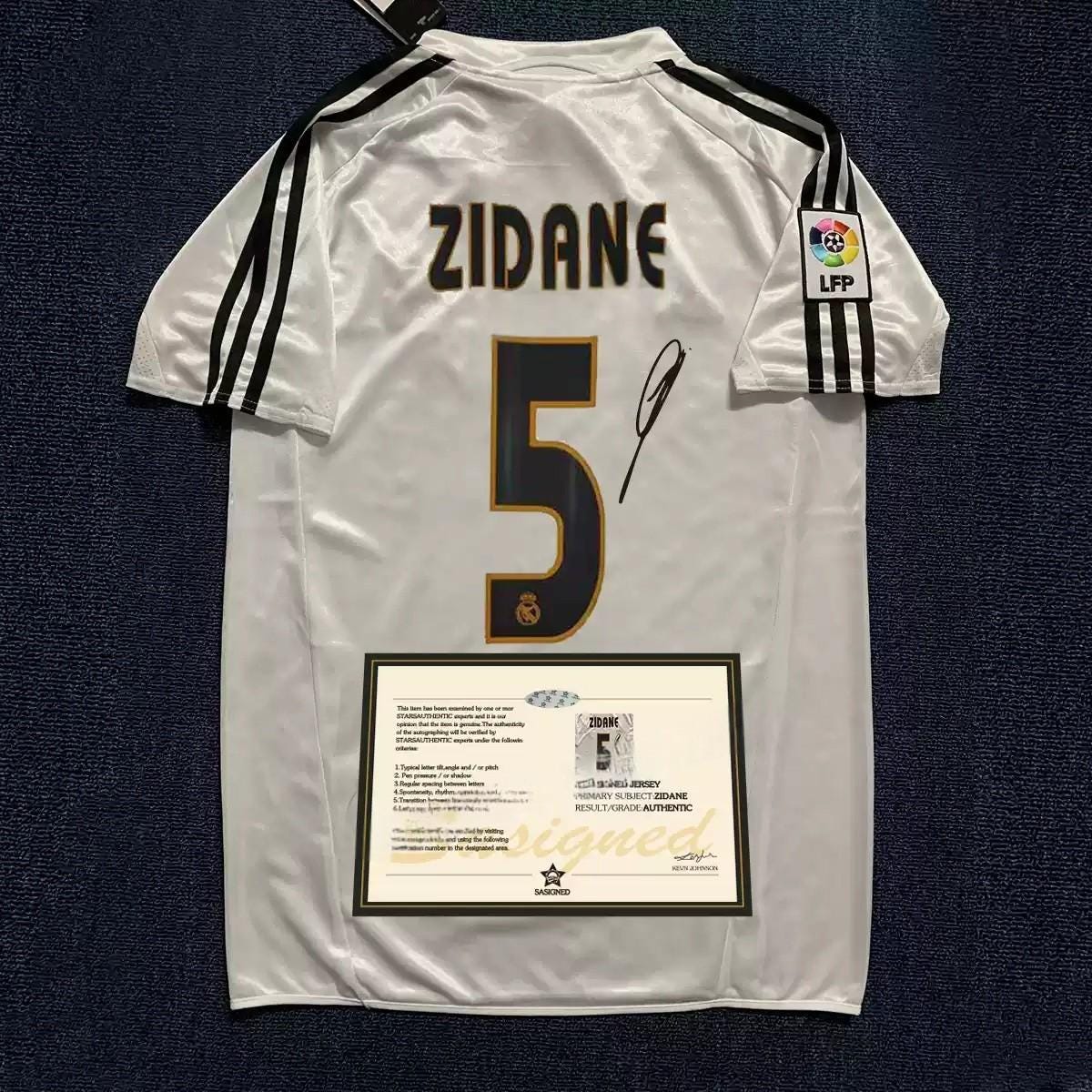 Z. Zidane Signed - Real Madrid 04/05 Retro Home Jersey/Shirt - Printed Autograph