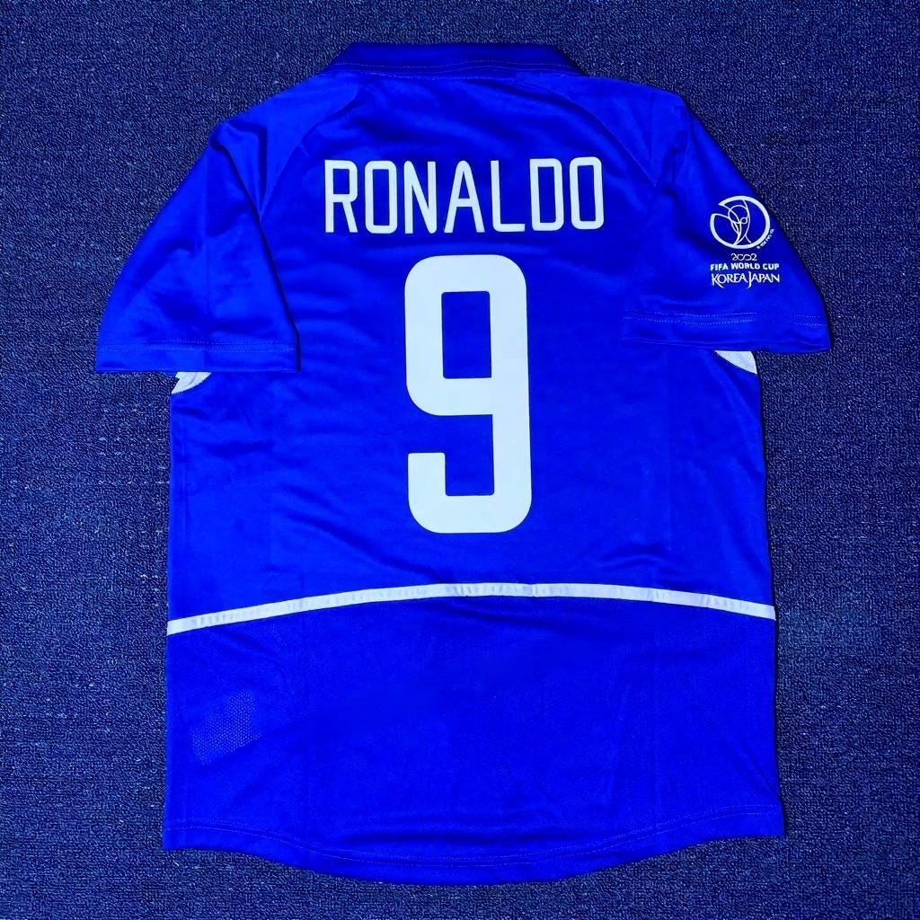 Ronaldo SIGNED - Brazil 2002 Away Jersey/Shirt - PRINTED AUTOGRAPH