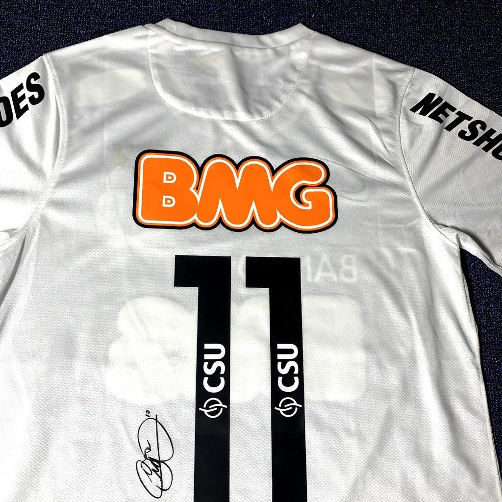 Neymar Jr SIGNED - Santos 12/13 Home Jersey/Shirt - PRINTED AUTOGRAPH