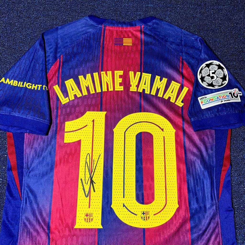 Lamine Yamal SIGNED - Barcelona 25/26 Home Jersey/Shirt - PRINTED AUTOGRAPH