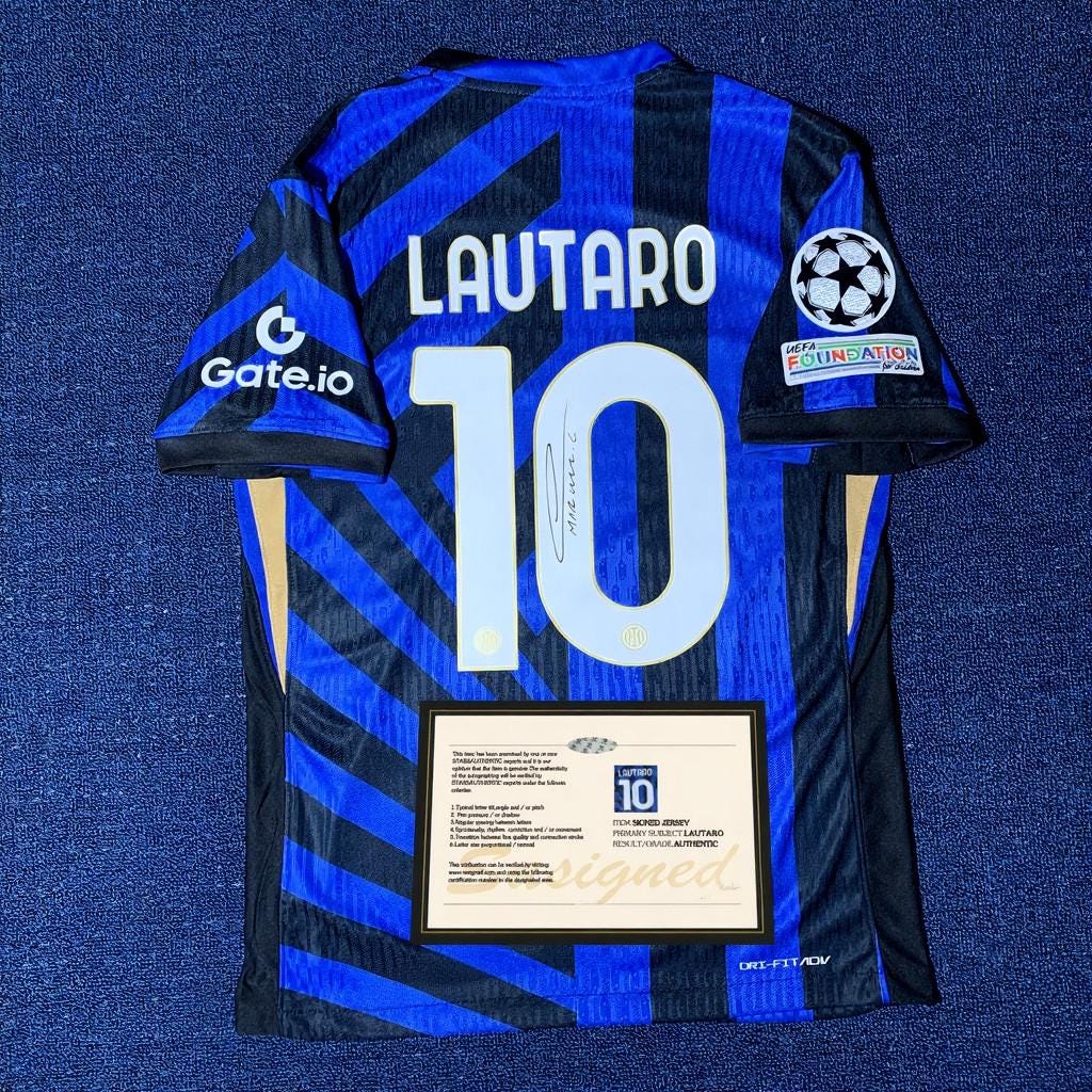 Lautaro M. Signed - Inter Milan 24/25 Home Jersey/Shirt - Printed Autograph