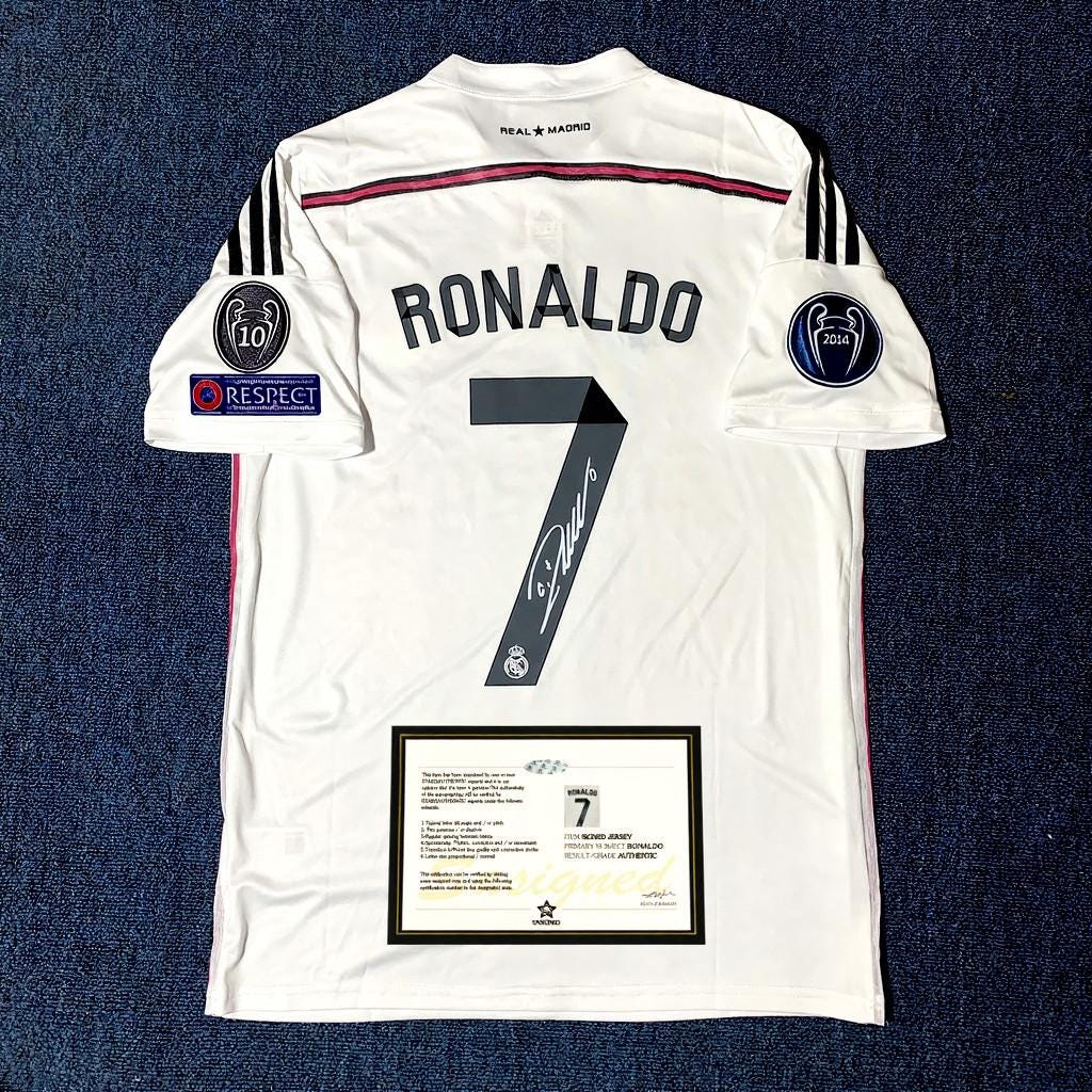 C. Ronaldo Signed - Real Madrid 14/15 Home Jersey/Shirt - Printed Autograph