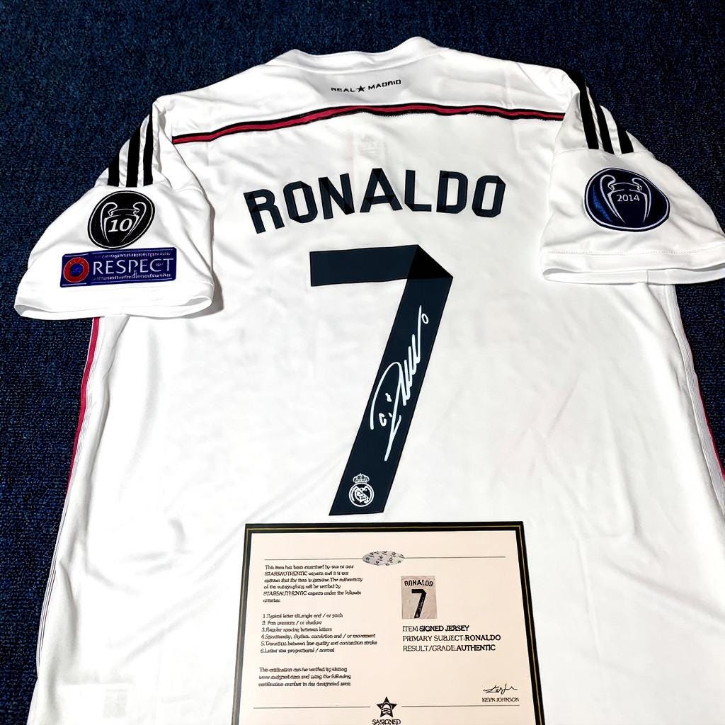 C. Ronaldo Signed - Real Madrid 14/15 Home Jersey/Shirt - Printed Autograph