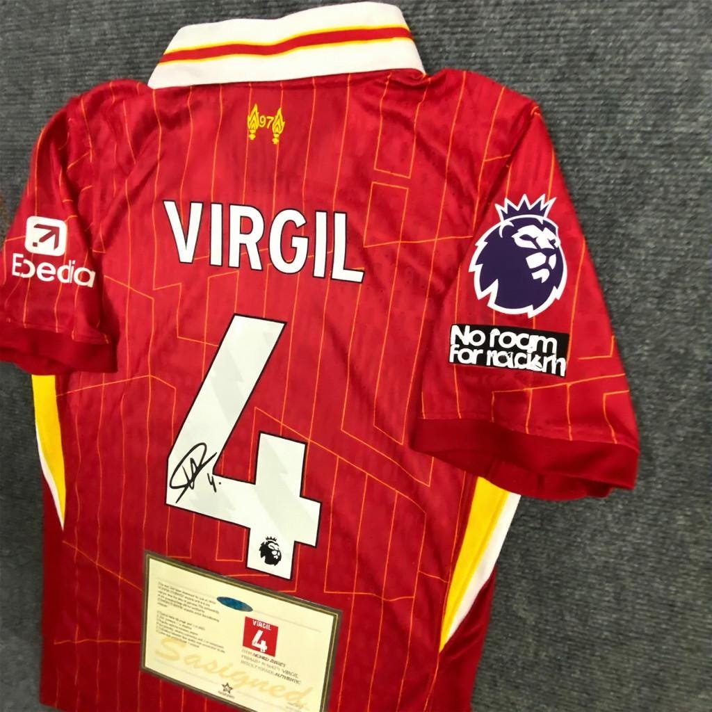 Virgil van Dijk SIGNED - Liverpool 24/25 Home Jersey/Shirt - PRINTED AUTOGRAPH