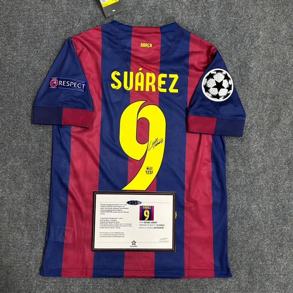 Luis Suárez SIGNED - Barcelona 14/15 Home Jersey/Shirt - PRINTED AUTOGRAPH