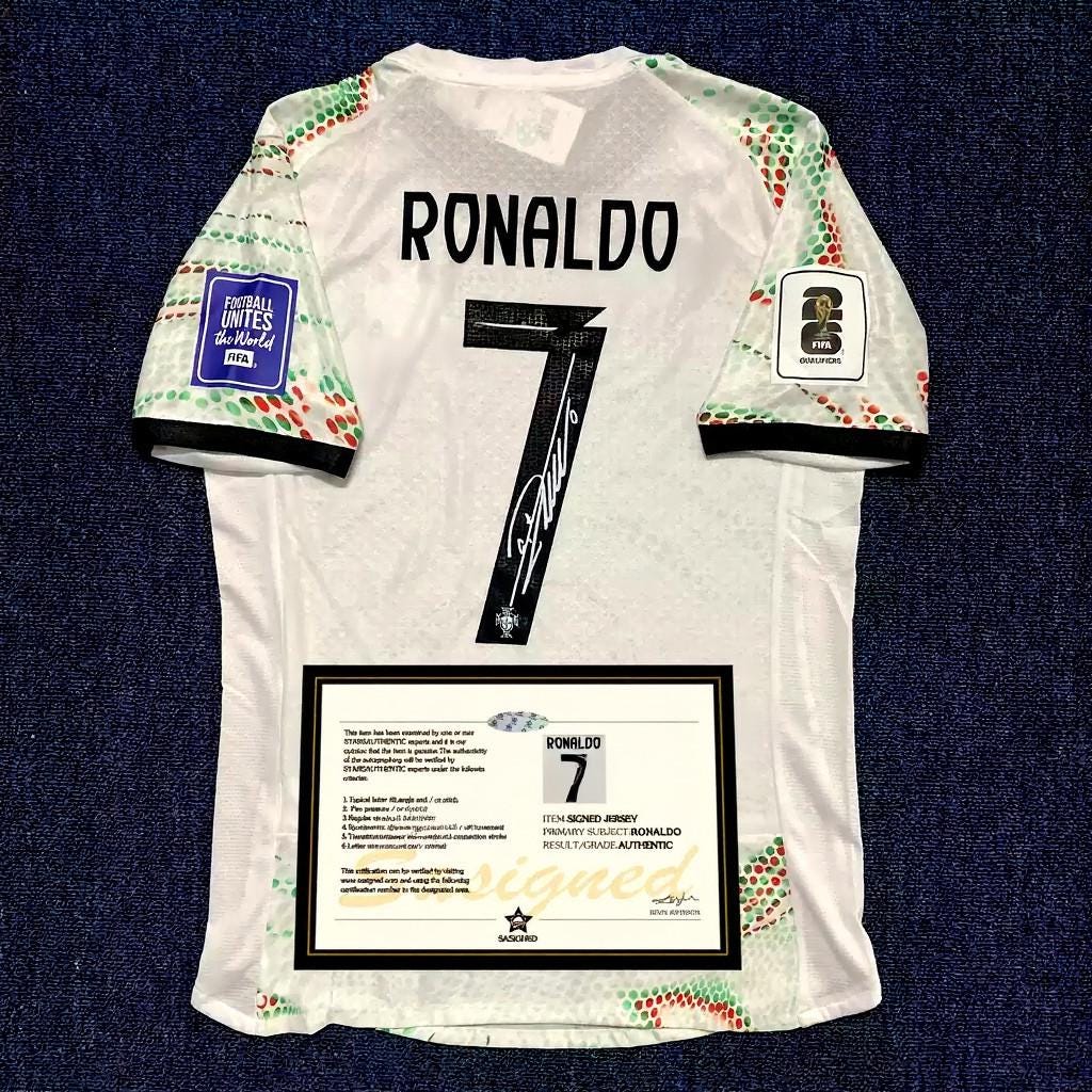 C. Ronaldo Signed - Portugal 25/26 Wc Qual Away Jersey/Shirt - Printed Autograph