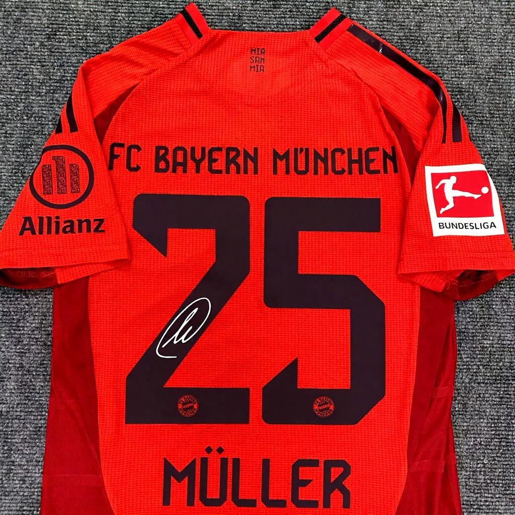 Thomas Müller SIGNED - Bayern Munich 24/25 Home Jersey/Shirt - PRINTED AUTOGRAPH