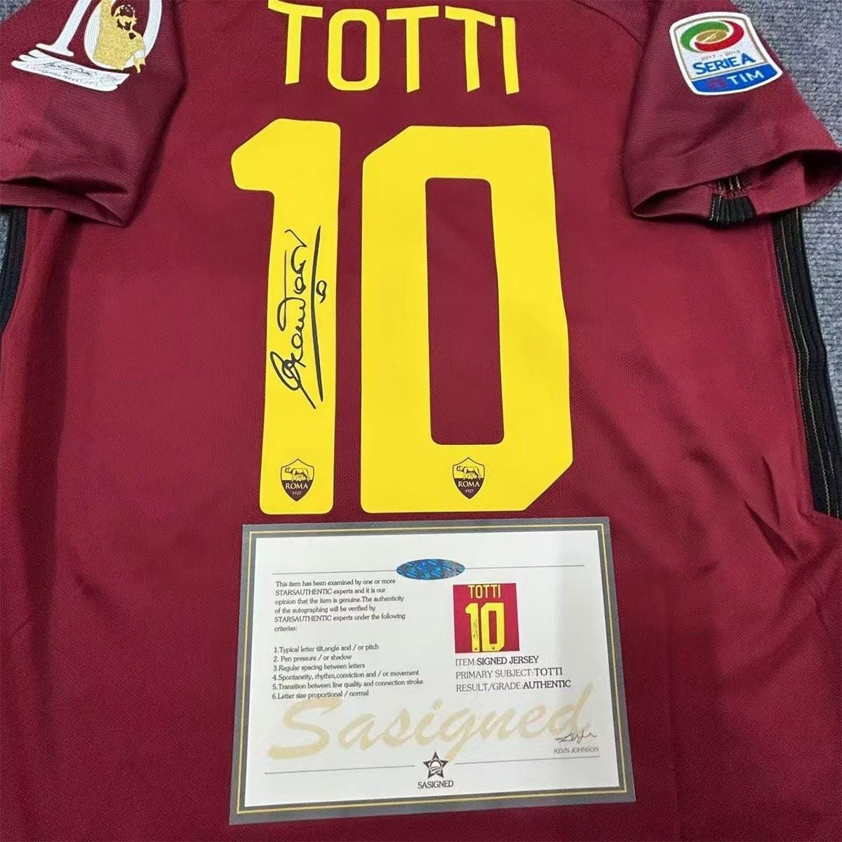 Francesco Totti SIGNED - Roma 17/18 Home Jersey/Shirt - PRINTED AUTOGRAPH