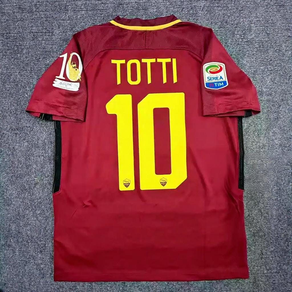 Francesco Totti SIGNED - Roma 17/18 Home Jersey/Shirt - PRINTED AUTOGRAPH