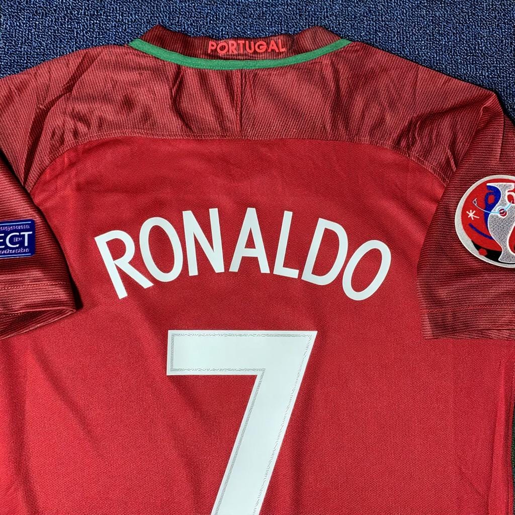 C. Ronaldo Signed - Portugal 2016 Retro Home Jersey/Shirt - Printed Autograph
