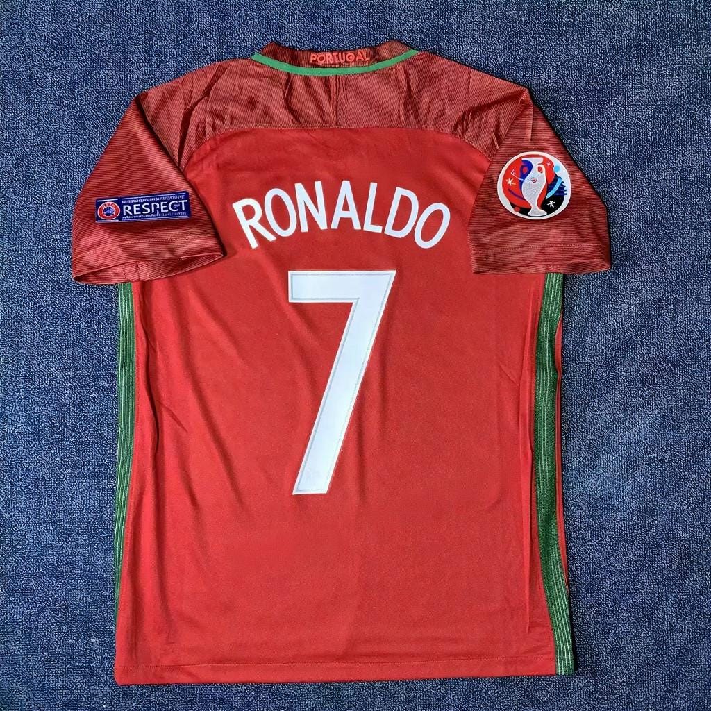 C. Ronaldo Signed - Portugal 2016 Retro Home Jersey/Shirt - Printed Autograph
