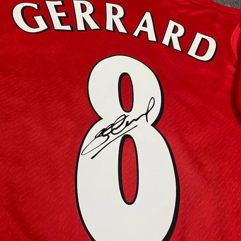 Steven Gerrard SIGNED - Liverpool 04/05 Home Jersey/Shirt - PRINTED AUTOGRAPH